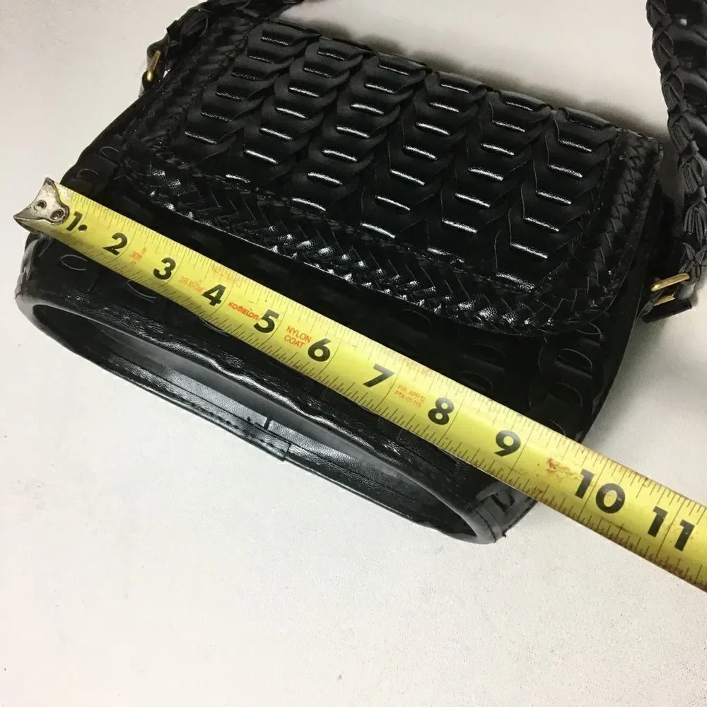 Y & S black weave pattern textured handbag NWOT